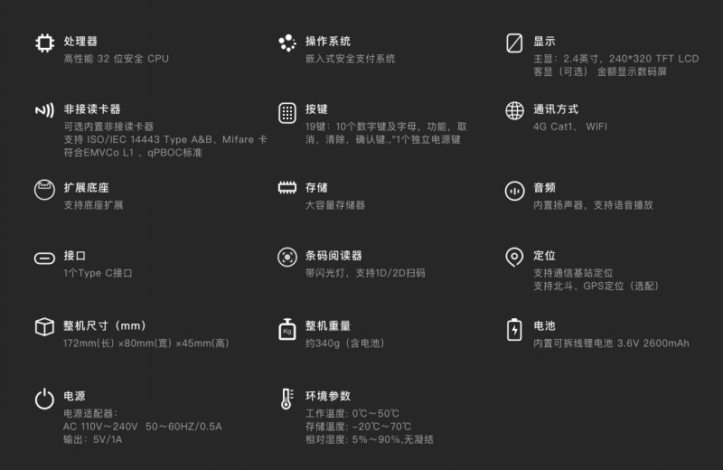 移動式刷卡掃碼支付終端，移動式食堂售飯機，美食城收款機